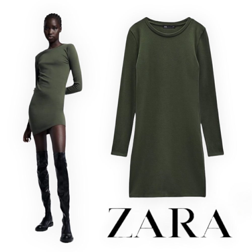 ZARA | Khaki | COTTON MINI DRESS